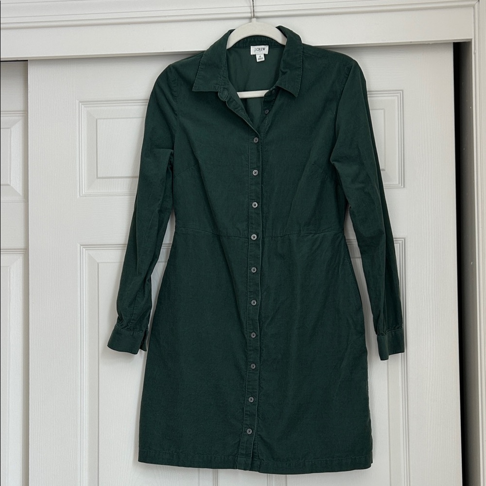 J. Crew Corduroy Long Sleeve Button Down Dress, 6